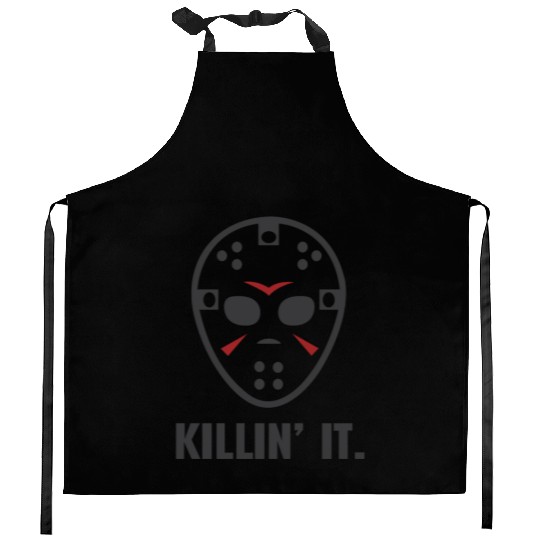 Killin It Friday 13TH Halloween Jason Mask Kitchen Aprons