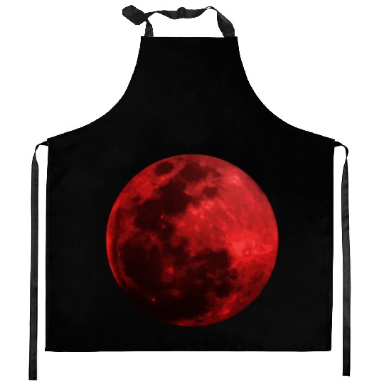Blood Moon - Space - Graphic Realistic Kitchen Aprons