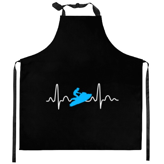Jet Ski Heartbeat Athletic Beach Summer Sports Kitchen Aprons