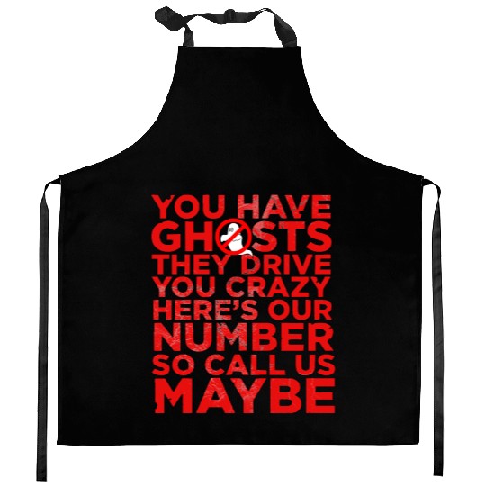 paranormal creepy ghost hunter Kitchen Aprons