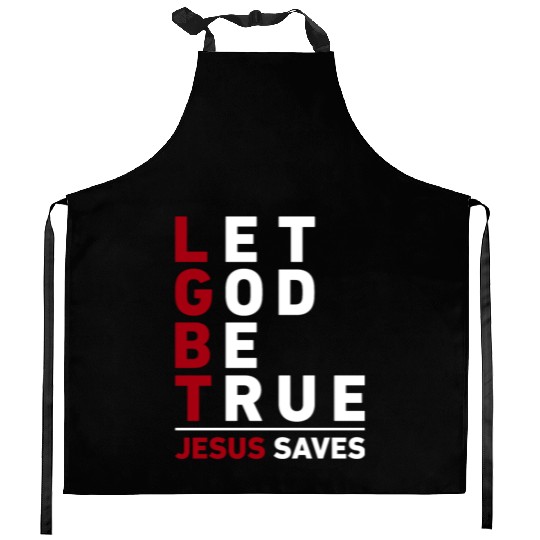 "Let God Be True, Jesus Saves" Christian Bible Kitchen Aprons