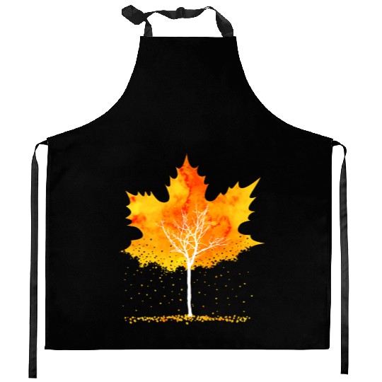 Maple Leaf Autumn Orange Fall Leaves Kitchen Aprons