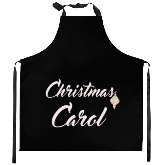 Christmas Carol with xmas decoration for Carols Kitchen Aprons