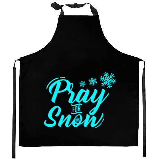 Pray for Snow Snow White Christmas Praying Kitchen Aprons