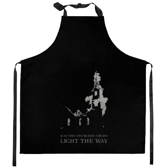 Burning Church Occult Antichrist Satan Atheist Kitchen Aprons
