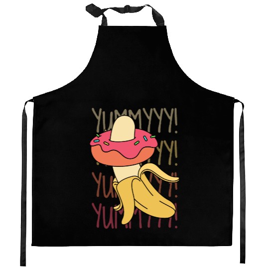Banana Donut Yummy Delicious Funny Kitchen Aprons