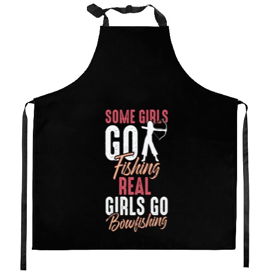 Real Girls go Bowfishing Bow Fish Hunting Kitchen Aprons