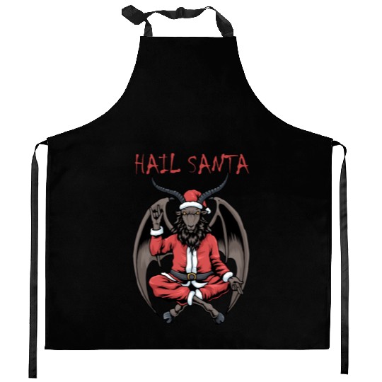 Christmas Hail Santa Satanism Goat Baphomet Satan Kitchen Aprons