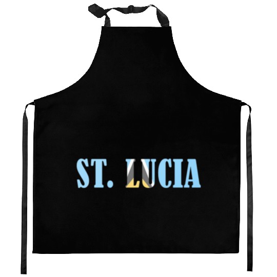 St Lucia flag Kitchen Aprons
