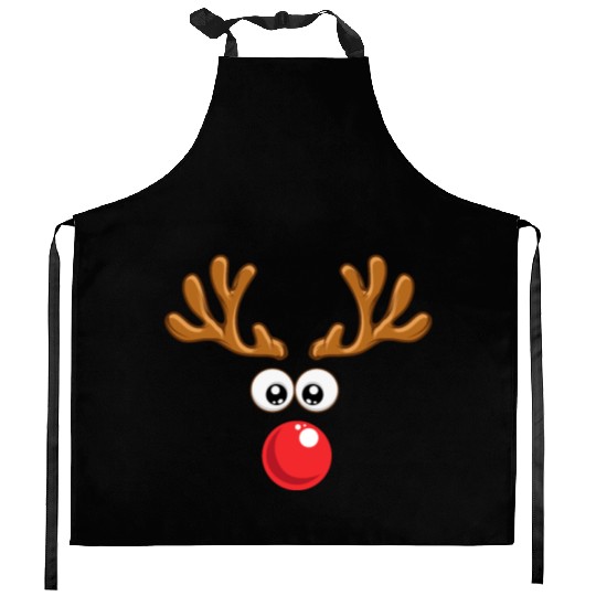 Christmas Rudolph reindeer winter nature gift Kitchen Aprons