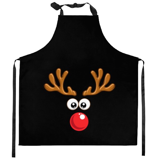 Christmas Rudolph reindeer winter nature gift Kitchen Aprons