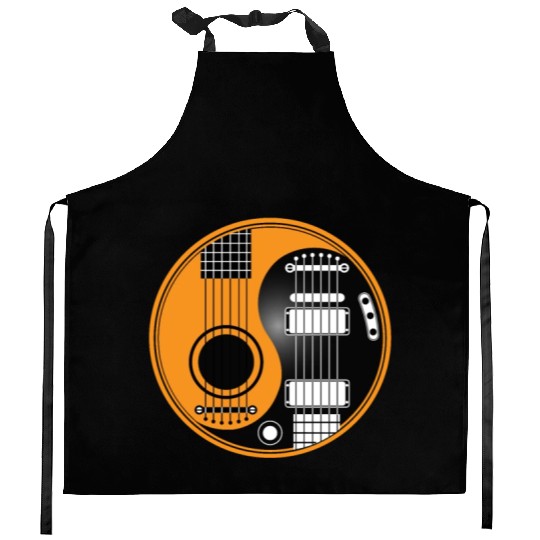 Guitar Ying Yang Kitchen Aprons