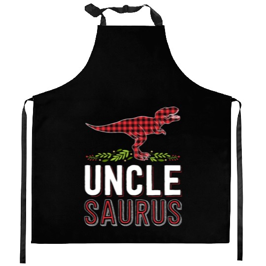 Uncle Saurus T Rex Bufallo Plaid Matching Family Kitchen Aprons
