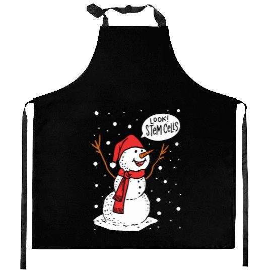 Funny Snowman Stem Cells Science Biology Teacher Kitchen Aprons