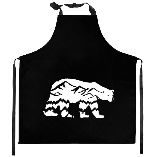 Polar Bear and Mountains Kitchen Aprons