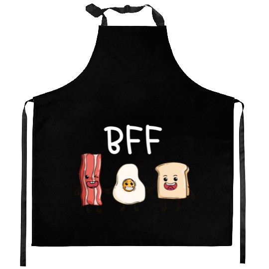 Fried egg bacon and toast best friends forever Kitchen Aprons