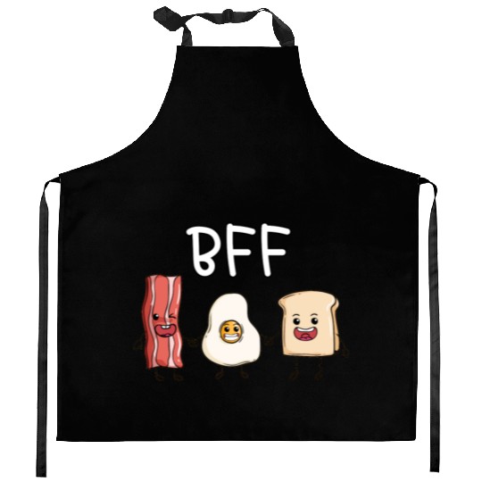 Fried egg bacon and toast best friends forever Kitchen Aprons