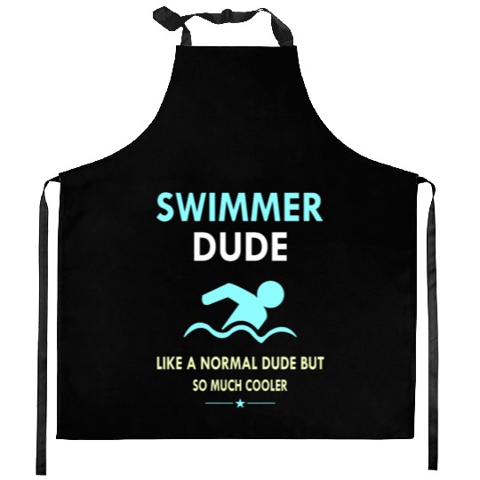 Swimming, Swim, Funny, Swimmer Mom Dad Coach Kitchen Aprons