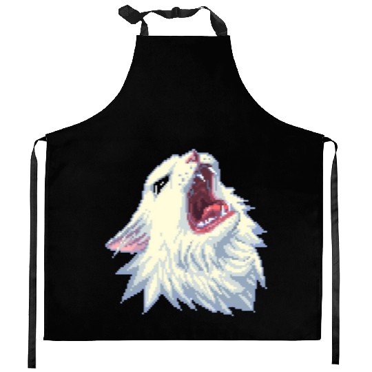 8 bit Screamin Thurston the Cat meme 2 Kitchen Aprons