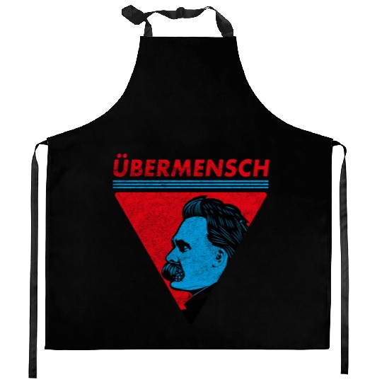 Vintage Übermensch Nietzsche Philosophy Nihilism Kitchen Aprons