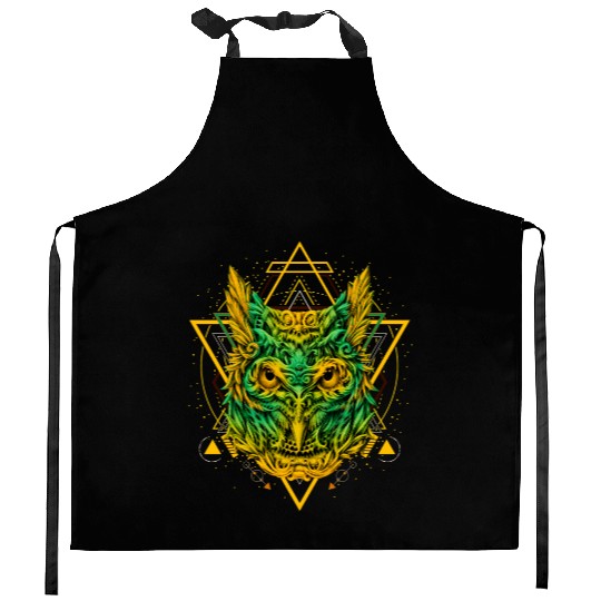 Tribal Owl Kitchen Aprons Sacred Geometry Astrology