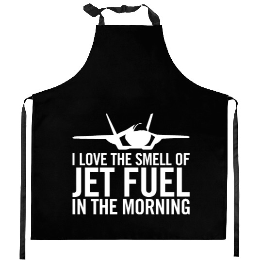 F-35 "I love the smell of jet fuel in the morning" Kitchen Aprons