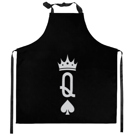 The queen of spades novelty poker player gift Kitchen Aprons