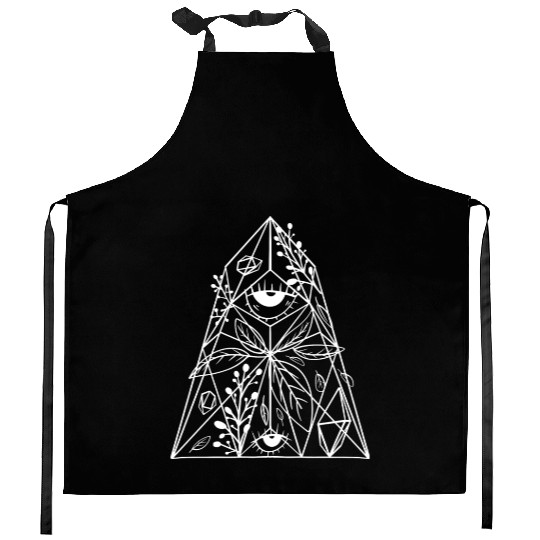 Gemstone crystal diamond floral flowers eye Kitchen Aprons