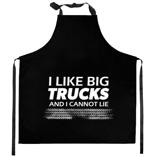 I like big monster trucks l Tire tracks Kitchen Aprons