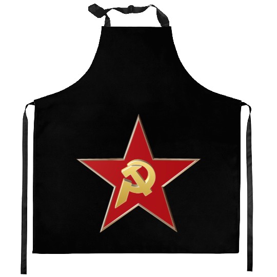 Hammer and sickle Kitchen Aprons