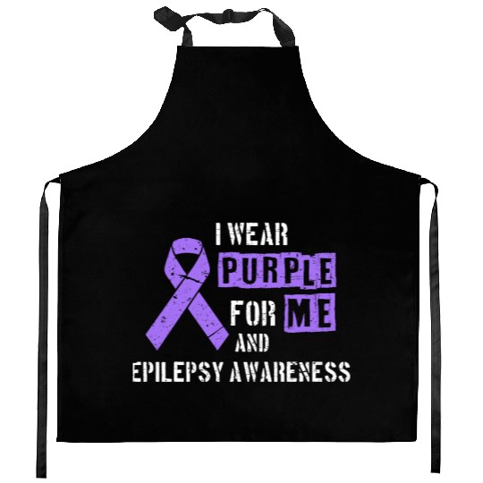 I Wear Purple For Me And Epilepsy Awareness Day Kitchen Aprons