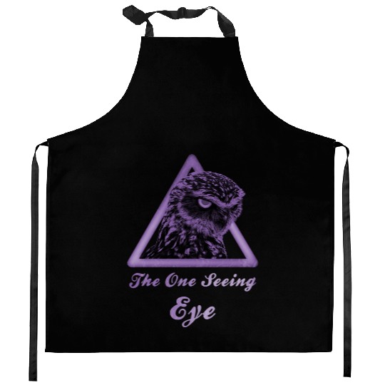 Purple owl in triangle gift animal lover Kitchen Aprons