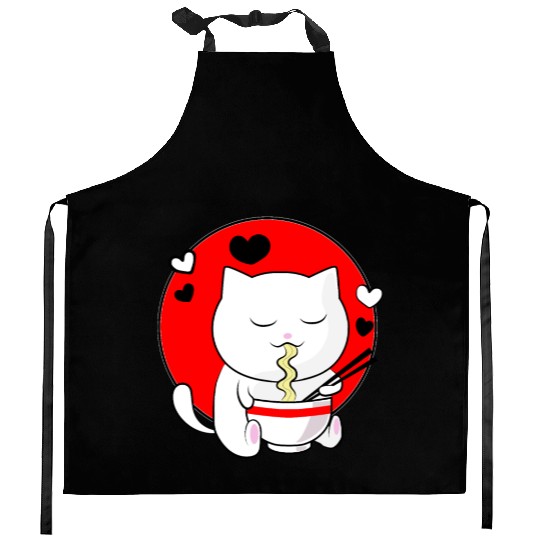 Kawaii Ramen Anime Cat Japanese Manga Kitchen Aprons