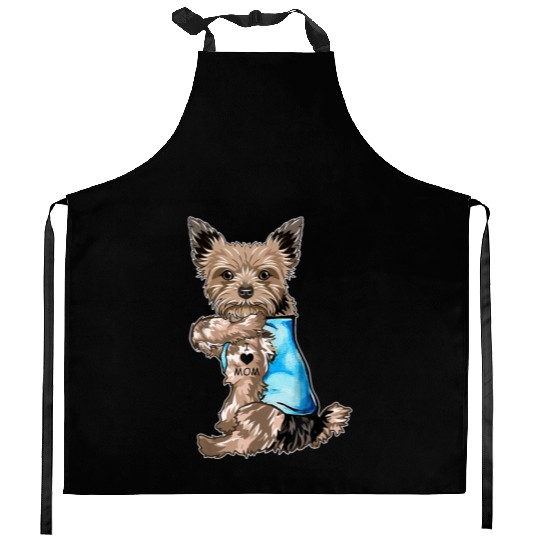 Yorkie Dog Tattoo I Love Mom Mothers Day Gifts T S Kitchen Aprons