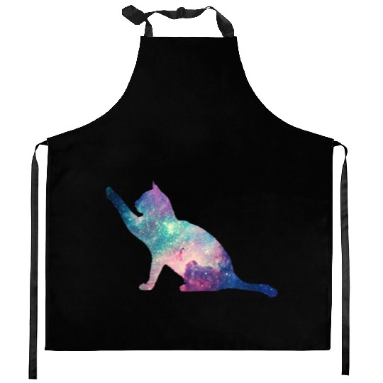 galaxy cat for cats lovers Kitchen Aprons