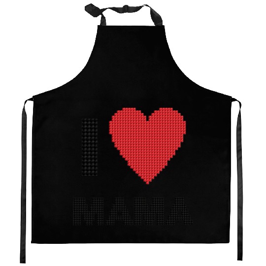 I Heart Mama Mother Love Cross Stitching Knitting Kitchen Aprons