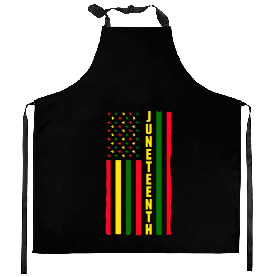 Juneteenth Color Flag Black African American Flag Kitchen Aprons