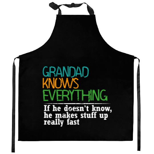 GRANDAD KNOWS EVERYTHING - GIFT FOR GRANDAD - FUNN Kitchen Aprons