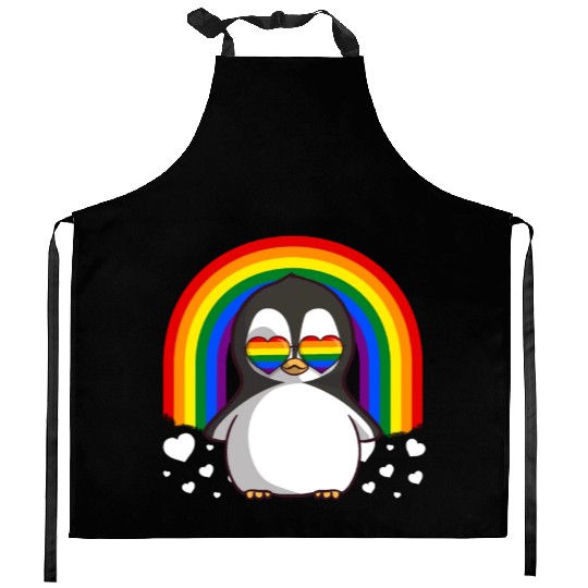 Penguin Gay Pride Rainbow LGBTQ Kitchen Aprons
