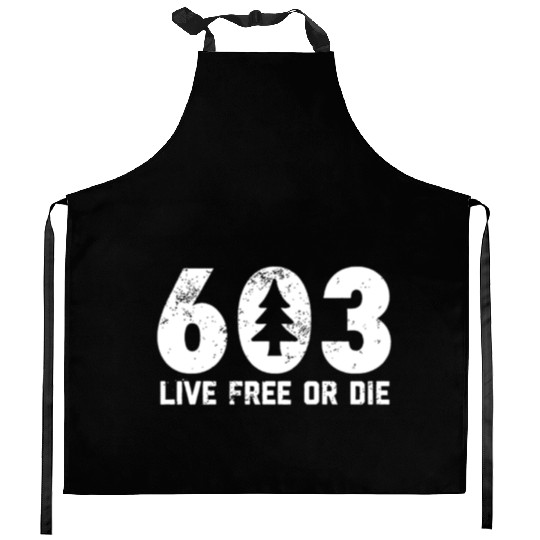 Live Free or Die 603 tree New Hampshire Kitchen Aprons