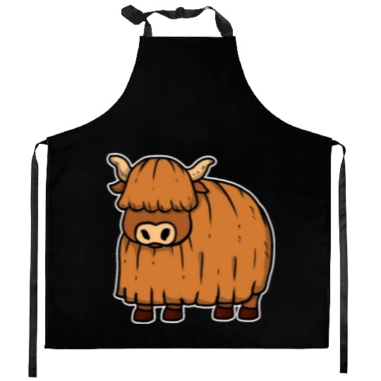 Cute Yak Animal Cattle Bird Gift Idea Kitchen Aprons