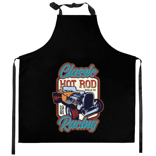 Classic Hot Rod Racing Kitchen Aprons