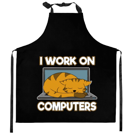 I Work On Computers Gift Coding Kitchen Aprons For