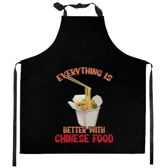 Chinese Food Expert Asian eating Noodles Foodie Kitchen Aprons