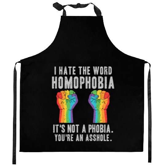 LGBT Homophobia Is Not A Phobia Youre an Asshole Kitchen Aprons