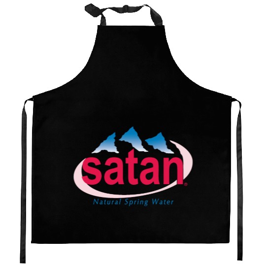Satan Natural Spring Water Kitchen Aprons