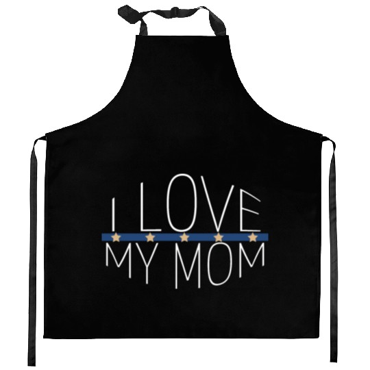 family - I love my mom Kitchen Aprons