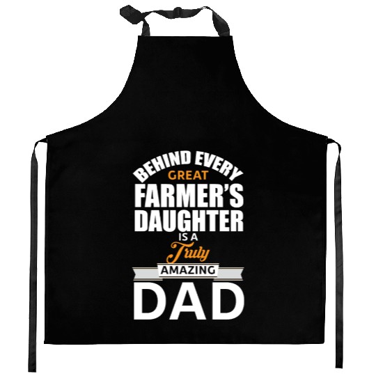 Farmer's daughter dad - Awesome farmer dad Gift Kitchen Aprons