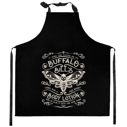 Buffalo Bill's Body Lotion Label Kitchen Aprons