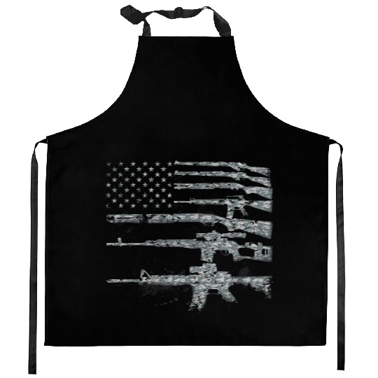Usa Guns Weapons Rifles Flag Digital Camo Gift Kitchen Aprons